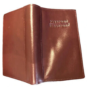 Genuine Leather wallet passport card holder in chocolate  Brown
